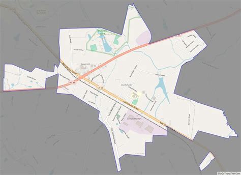 Map of Richfield town, North Carolina