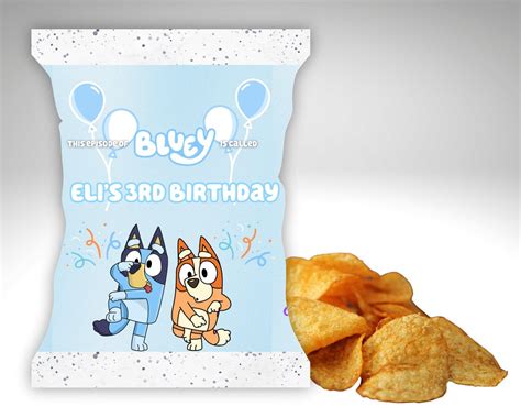 Bluey Chip Bags Assembled Bluey Chip Bags Custom Party Etsy