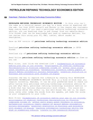 Fillable Online Petroleum Refining Technology Economics Edition