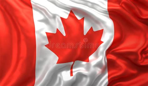 Canadian Flag Waving In The Wind Stock Illustration Illustration Of