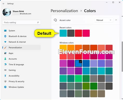 Clear Recent Accent Colors History In Windows 11 Windows 11 Forum