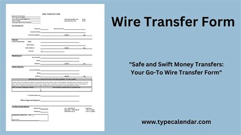 Free Printable Wire Transfer Form Templates Excel Pdf