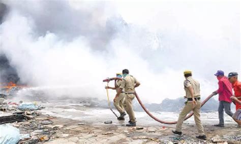 Hyderabad Major Fire Breaks Out At Scrap Godown