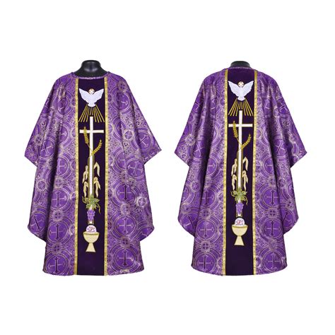 M Metallic Purple Gothic Vestment Stole Set Purple Gothic Low