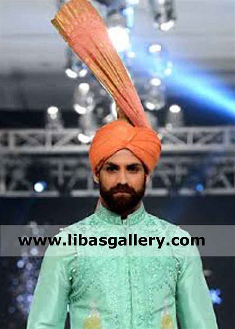 wedding turban long fan punjabi style complete package for groom UK USA ...