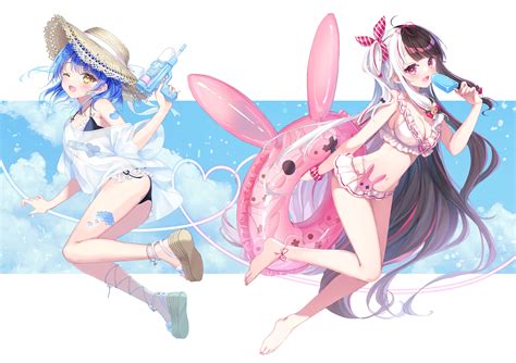 Shiohari Kanna Amamiya Kokoro Yorumi Rena Nijisanji Absurdres Highres Girls D Bikini