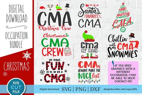 Christmas Cma Svg Bundle A Certified Medical Assistant Set