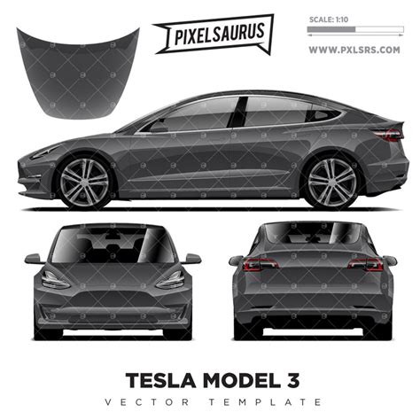 Tesla Model 3 Vector Template Pixelsaurus