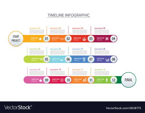 Infographic timeline 1 year template business Vector Image