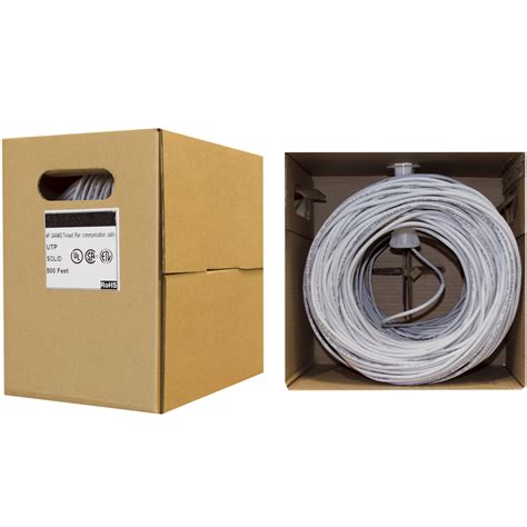 Cat6 Ethernet Cable Solid Copper Gray Pullbox 500ft