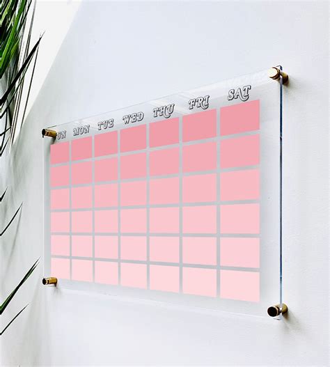 Acrylic Calendar For Wall Ll Dry Erase Board Weekly Planner Etsy