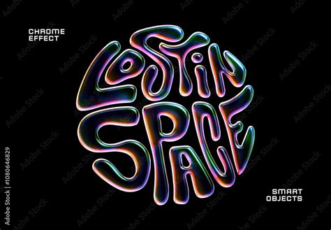 Alien Chrome Text Logo Effect Mockup Plantilla De Stock Adobe Stock