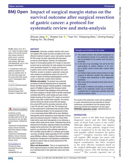 PDF Impact Of Surgical Margin Status On The Survival Outcome After