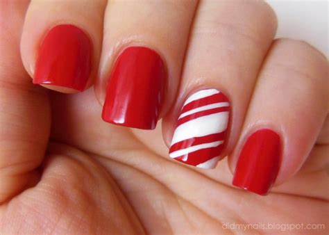 Fun And Easy Christmas Candy Cane Nail Designs