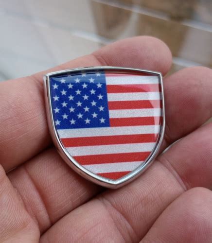 Pcs American Flag Small Shield Emblem Metal Sticker Badge Decal Car