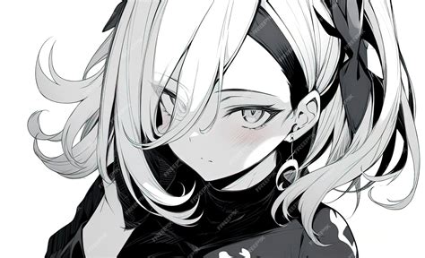 Premium Photo | Image of a cute anime girl in monochrome manga style generated ai