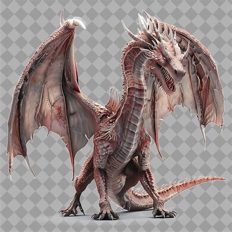 Mystical Dragon Mythical Creature With Massive Serpentine Fo Isolated