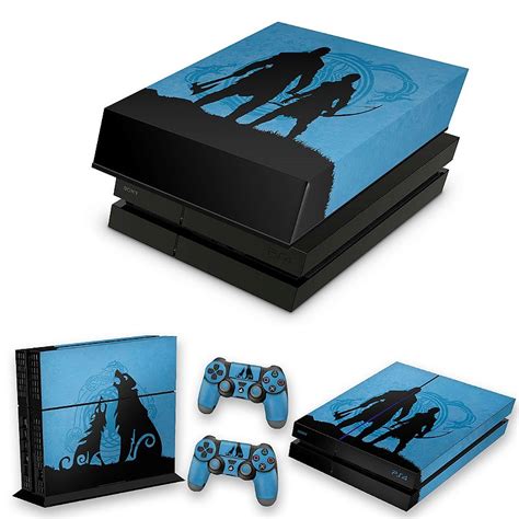 KIT PS4 Fat Skin E Capa Anti Poeira God Of War Ragnarok Edition Pop