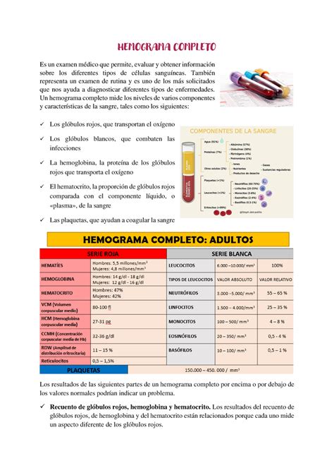 Hemograma Completo Hemograma Completo Es Un Examen M Dico Que Permite