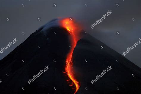 Lava Flows Mount Merapis Slope Seen Editorial Stock Photo - Stock Image ...