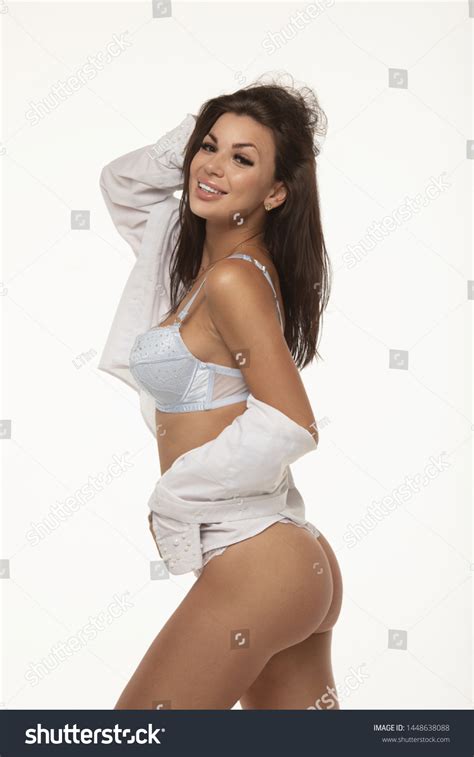 Sexy Brunette Woman Posing Lingerie Stock Photo Shutterstock