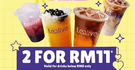 Tealive 1111 Promotion 2 Drinks For Rm11 10 11 November 2024
