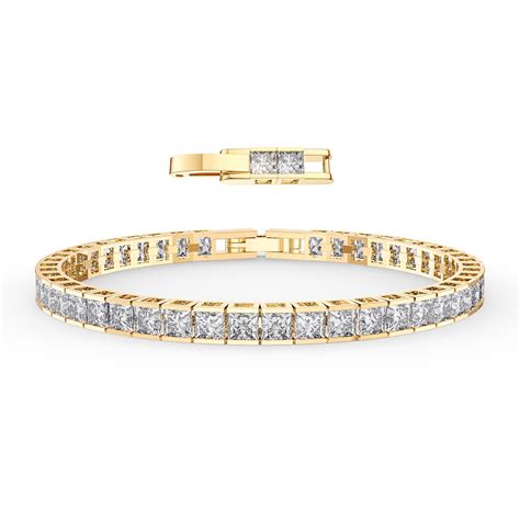 Princess White Sapphire K Gold Vermeil Tennis Bracelet Jian London