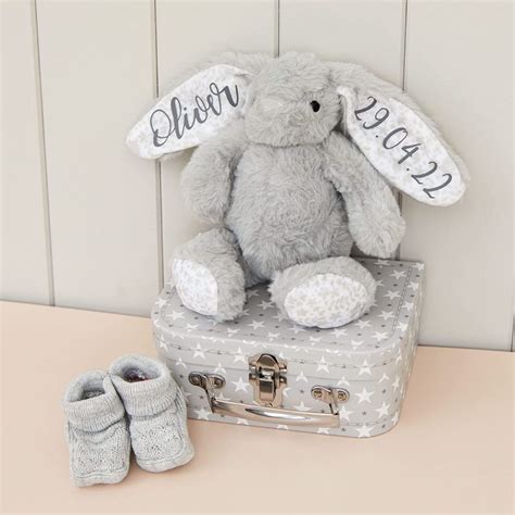 Hoolaroo Large Personalised Bunny Gift Set Bootiesteether Blanket