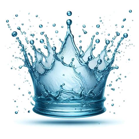 Premium Photo Clean Blue Water Splash Crown Shape Isolated On White