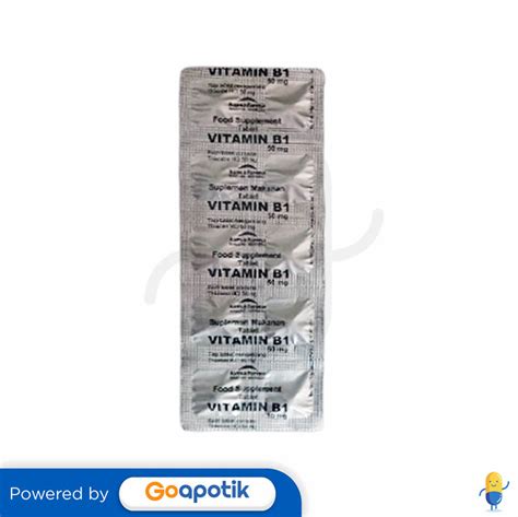 VITAMIN B1 KIMIA FARMA 50 MG STRIP 10 TABLET Kegunaan Efek Samping