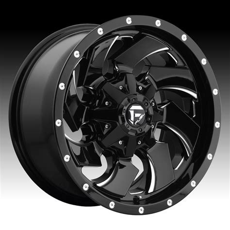 Fuel Cleaver D574 Gloss Black Milled Custom Truck Wheels Rims - Fuel ...