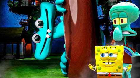 SpongeBob & Squidward Play Garten of BanBan 4! (SHERIFF TOADSTER, QUEEN ...