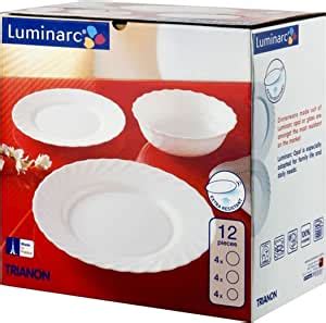 Luminarc Trianon Piece Dinner Set White Aj Amazon It Sport