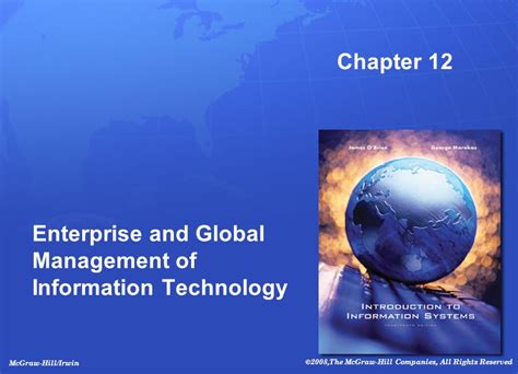 Mcgraw Hill Irwin ©2008 The Mcgraw Hill Companies All Rights Reserved Chapter 12 Enterprise And