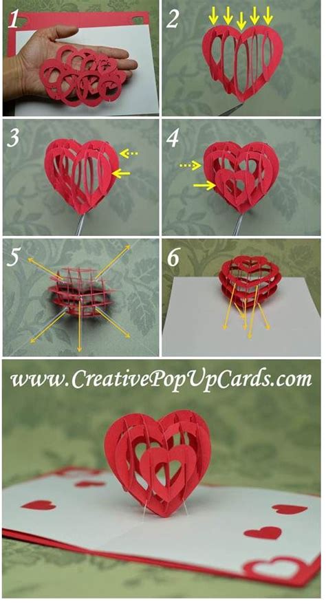 Valentines Day Pop Up Card 3d Heart Tutorial Creative Pop Up Cards Heart Pop Up Card Pop