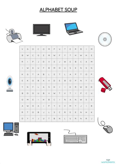 Alphabet Soup Computer Interactive Worksheet Topworksheets