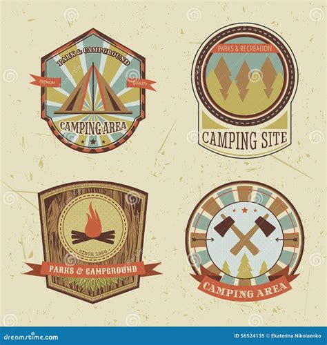 Vintage Camping Outdoor And Adventure Logo Badge Labels Cartoon