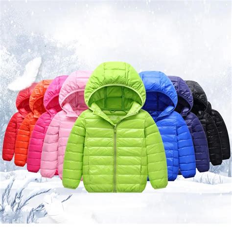 Manteau à capuche en duvet de canard pour enfants Parka chaude pour