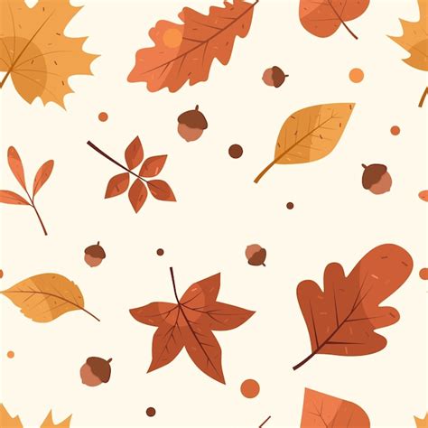 Modèle avec différentes feuilles d automne et gland Illustration