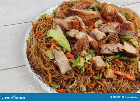 Freshly Cooked Filipino Food Called Pancit Canton Stock Photo Image