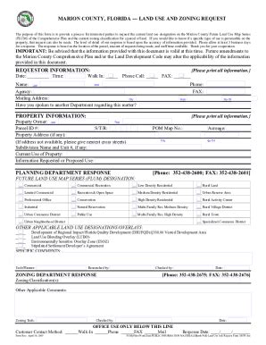 Fillable Online Land Use And Zoning Request Form Fillable Land Use