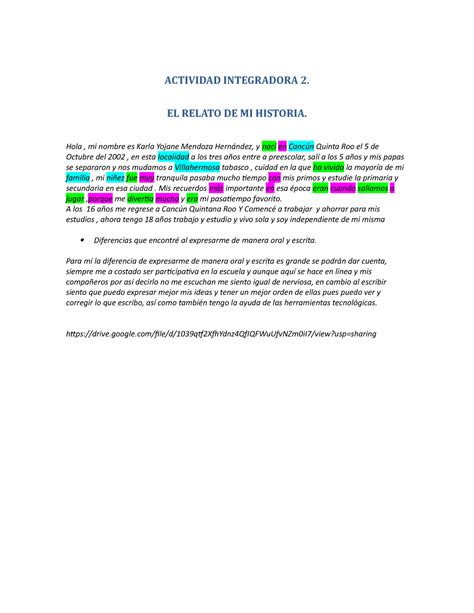 Mendoza Karla M 02S1AI2 ACTIVIDAD INTEGRADORA 2 EL RELATO DE MI