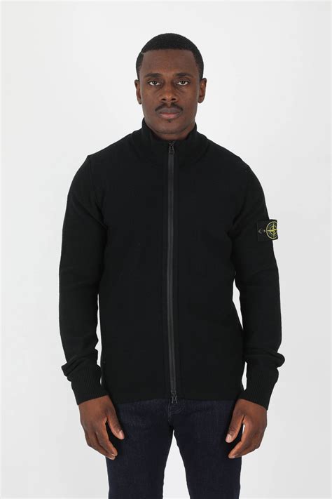 GILET EN LAINE STONE ISLAND NOIR 7715503A1 V0029