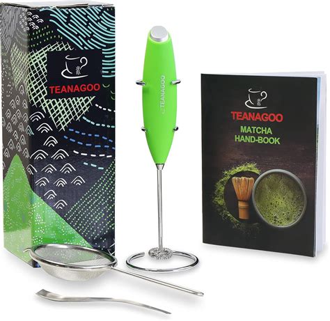 TEANAGOO Matcha Electric Whisk Stand Stainless Steel Scoop Sifter