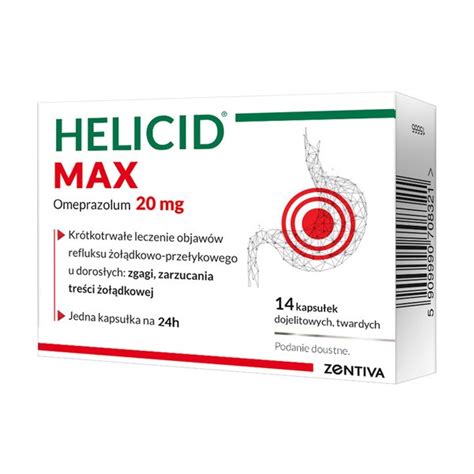 Helicid MAX Piastprazol 20 mg kapsułki dojelitowe twarde 14 szt