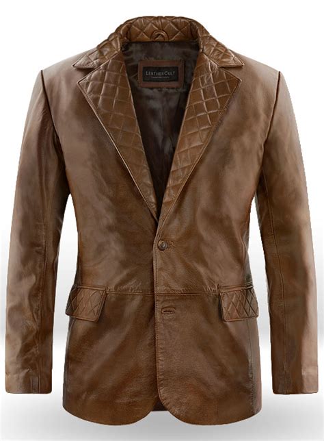 Spanish Brown Harper Leather Blazer Leathercult Genuine Custom Leather Products Jackets For