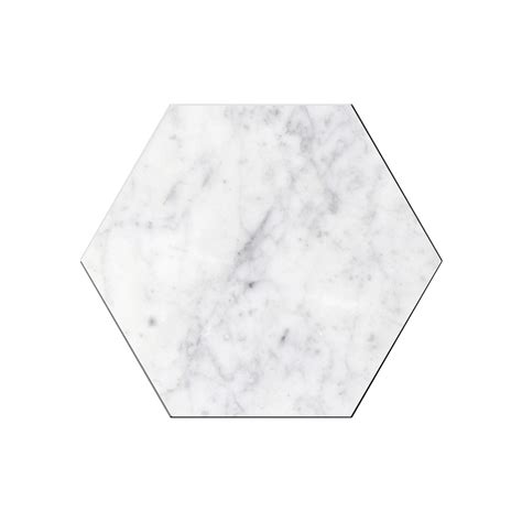 Bianco Carrara 6 Hexagon Polished Marble Pera Tile