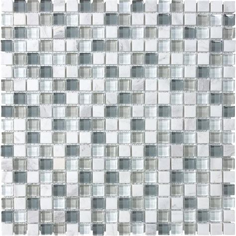 Allen Roth Venatino 12 In X 12 In Stone And Glass Uniform Squares Marble Mosaic Wall Tile