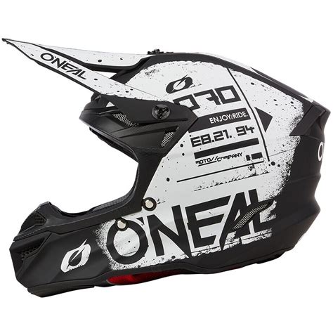 Casco Moto Cross Enduro Oneal 5SRS SCARZ Nero Bianco Vendita Online