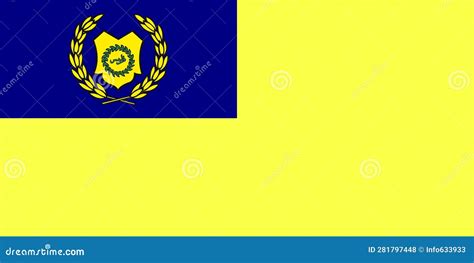 Top View Of Flag Royal Standard Of The Raja Permaisuri Of Perlis